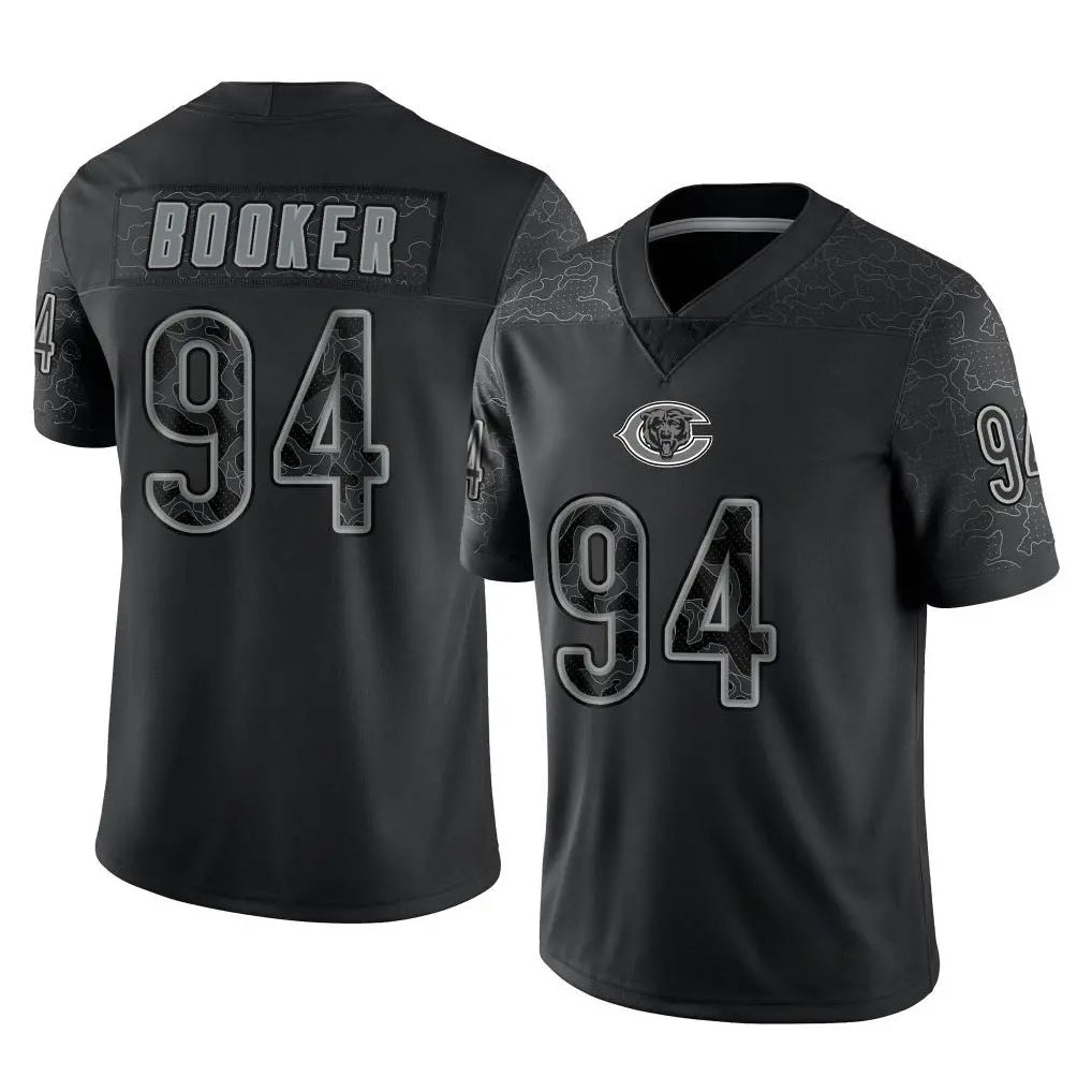 C.Bears #94 Austin Booker Player Black REFLECTIVE Limited Game Cooneas Stitched Jerseys