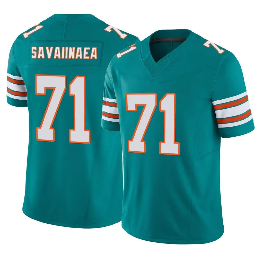 M.Dolphins #71 Jonah Savaiinaea Player Aqua Limited Alternate Vapor F.U.S.E. Home Game Cooneas Stitched Jerseys