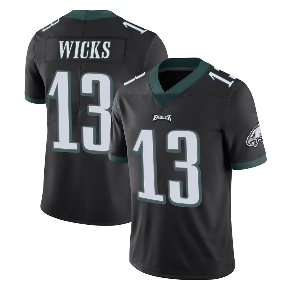 P.Eagles #13 Dontayvion Wicks Player Black Limited Vapor Untouchable Home Game Cooneas Stitched Jerseys