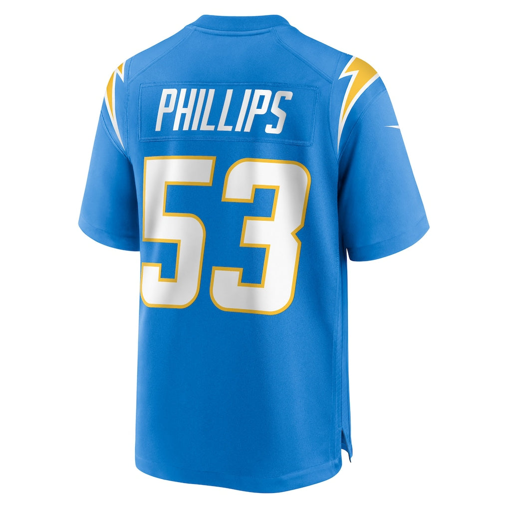 Cooneas LA.Chargers #53 Del'Shawn Phillips Powder Blue Team Game Jersey