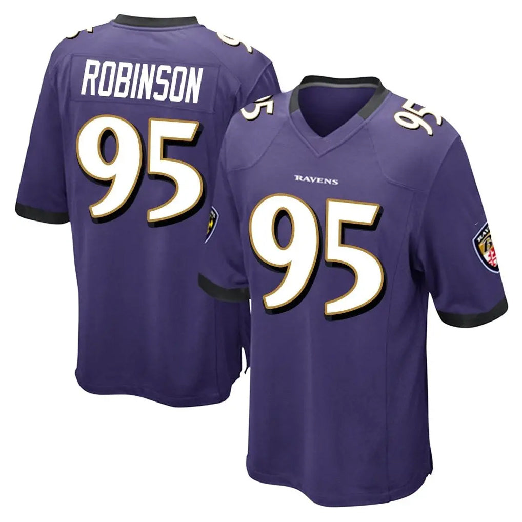 B.Ravens #95 Tavius Robinson Player Purple Color Rush Home Game Cooneas Stitched Jerseys