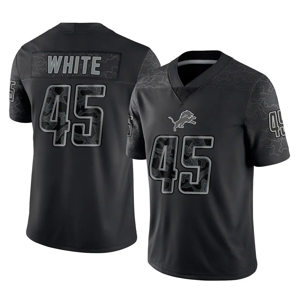 D.Lions #45 Devin White Player Black Reflective Limited Home Game Cooneas Stitched Jerseys