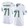 M.Dolphins #71 Jonah Savaiinaea Player White Limited Vapor F.U.S.E. Home Game Cooneas Stitched Jerseys