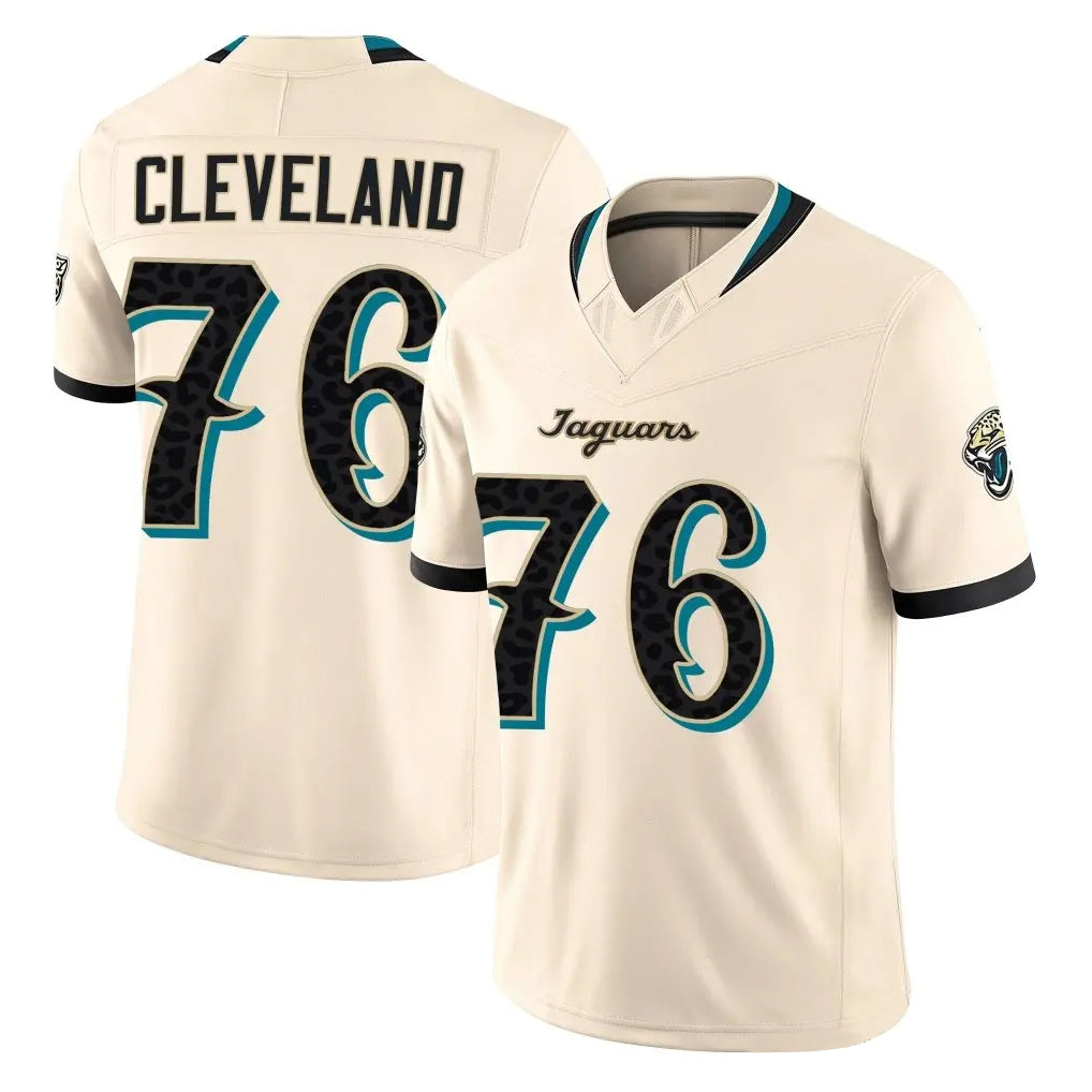 J.Jaguars #76 Ezra Cleveland Player Natural Limited 2026 Rivalries Collection Game Cooneas Stitched Jerseys