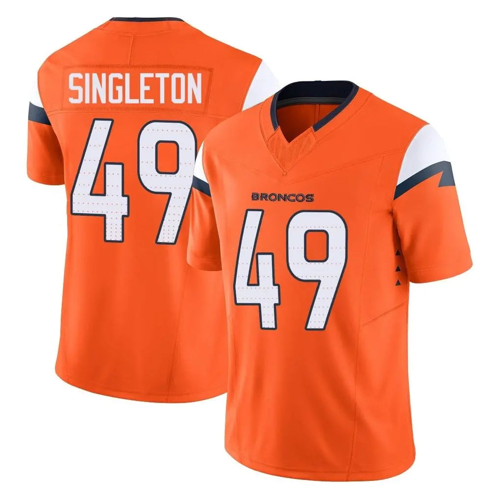D.Broncos #49 Alex Singleton Player Orange Vapor F.U.S.E. Limited Home Game Cooneas Stitched Jerseys