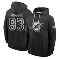 M.Dolphins #93 Zeek Biggers Player 2026 Black Logo Pullover Hoodies Limited Game Cooneas Stitched Jerseys