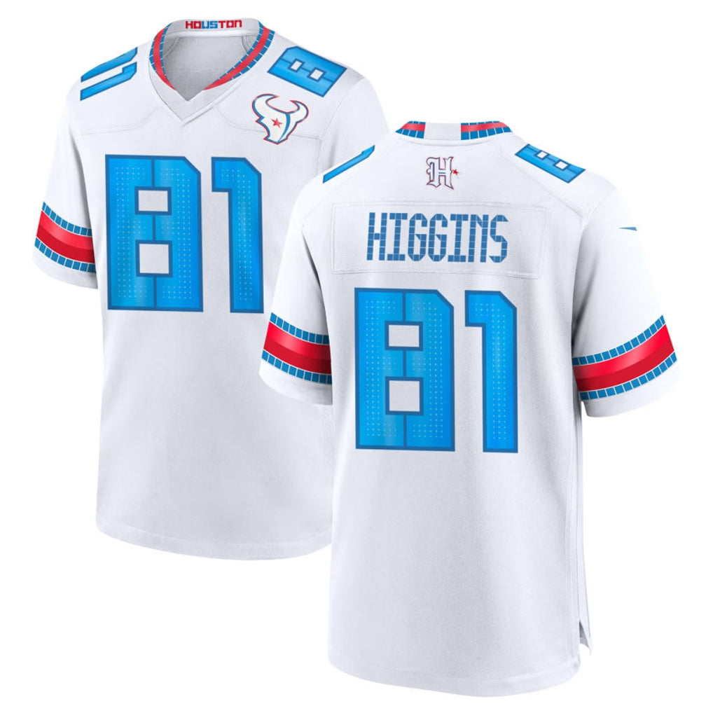 H.Texans #81 Jayden Higgins Player Whtie 2026 Rivalries Vapor Home Game Cooneas Stitched jerseys