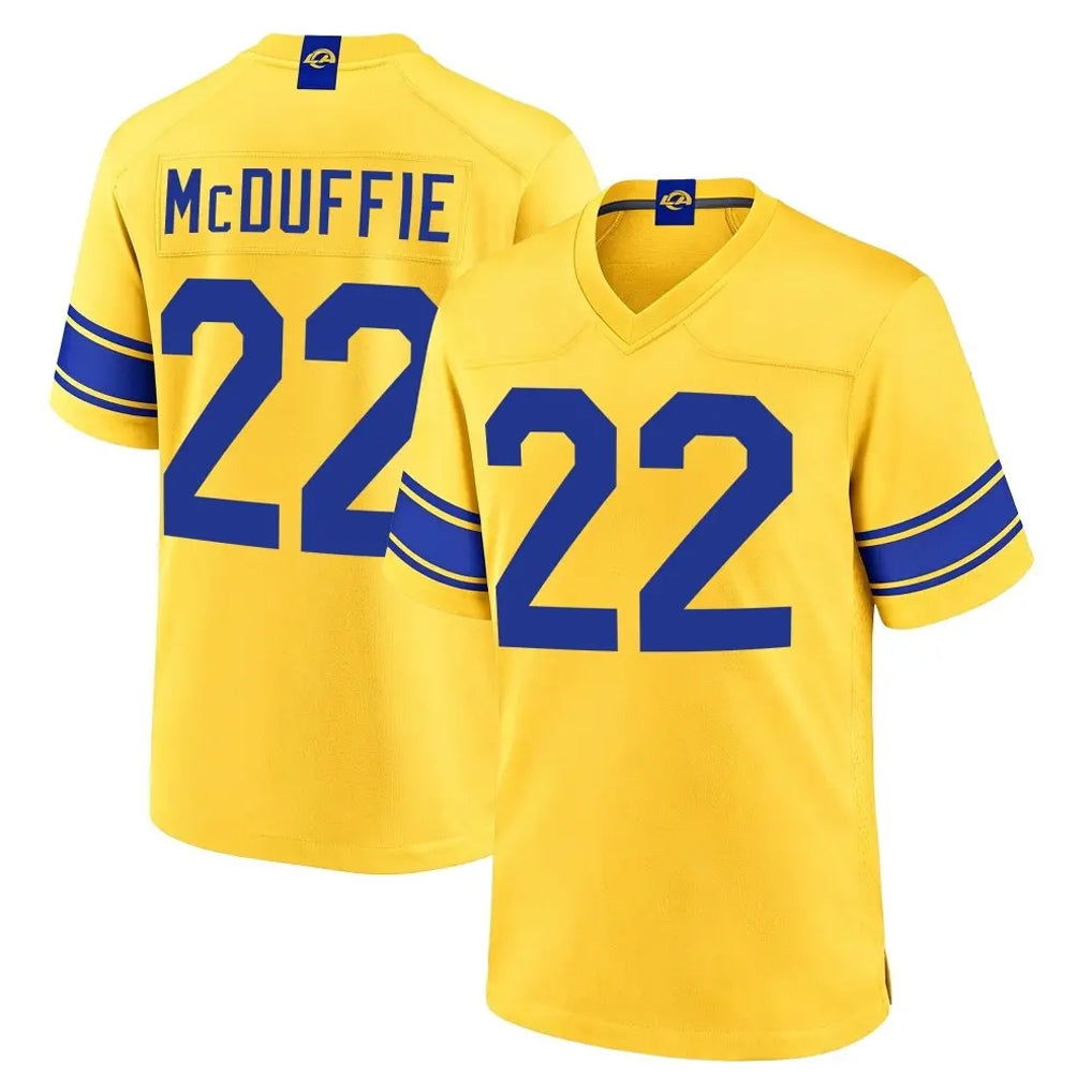 LA.Rams #22 Trent McDuffie Player Gold Classic Sol Home Game Cooneas Stitched Jerseys