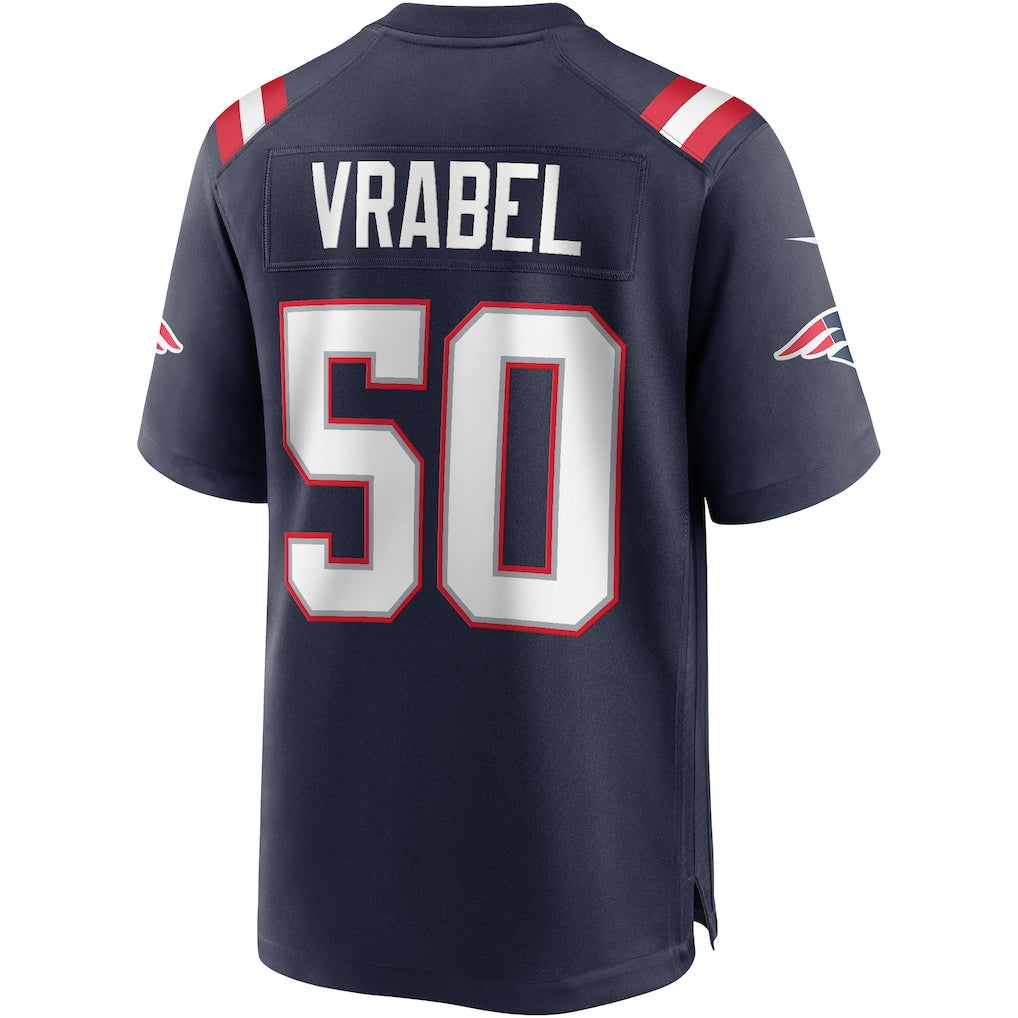 Cooneas NE.Patriots #50 Mike Vrabel Navy Game Retired Player Jersey