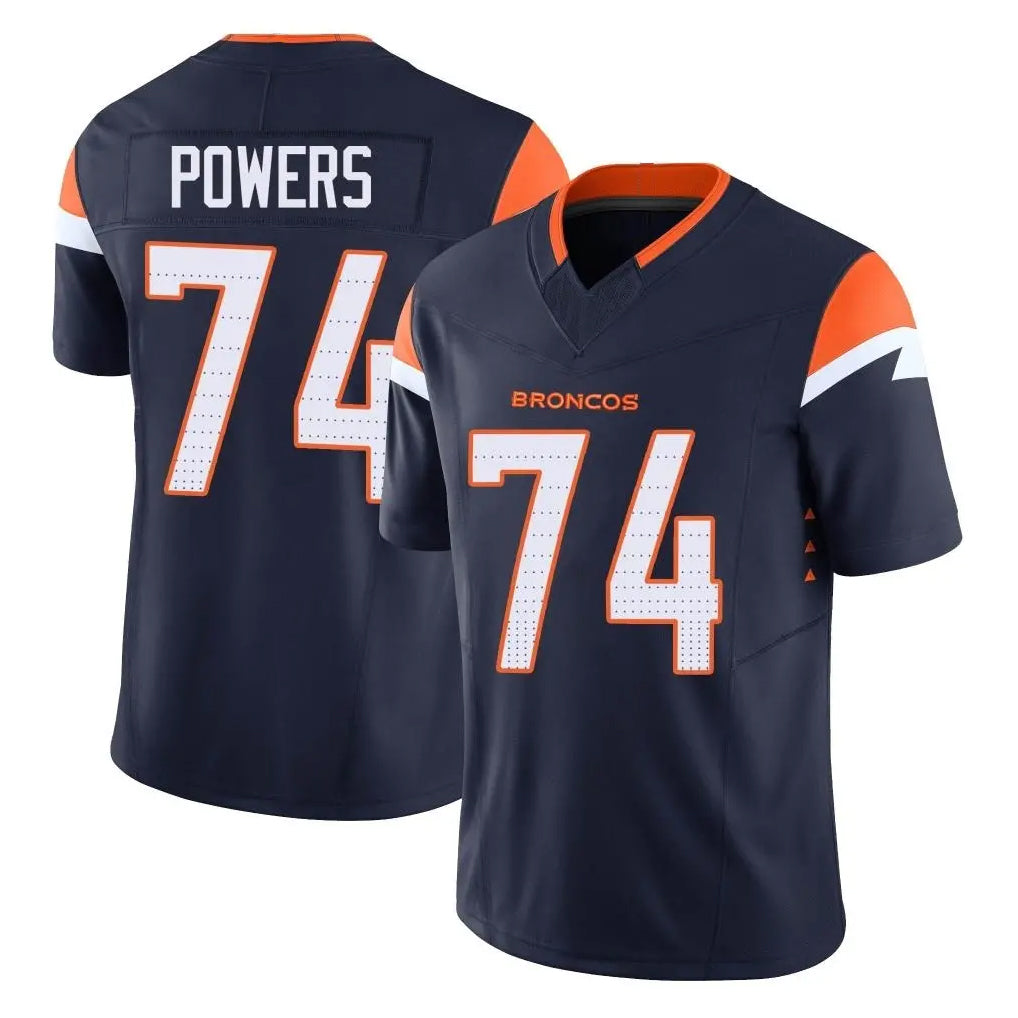 D.Broncos #74 Ben Powers Player Navy Limited Vapor F.U.S.E. Home Game Cooneas Stitched Jerseys