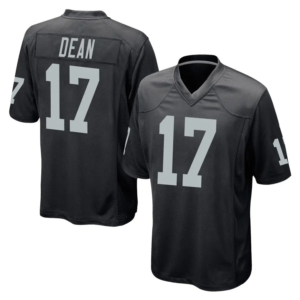 LV.Raiders #17 Nakobe Dean Player Black Home Game Stitched Jerseys