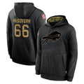 B.Bills #66 Connor McGovern Player Black Salute to Service Hoodies Cooneas Stitched Jersey