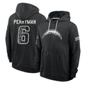 LA.Chargers #6 Denzel Perryman Player 2026 Black Logo Pullover Hoodies Limited Game Stitched Jerseys