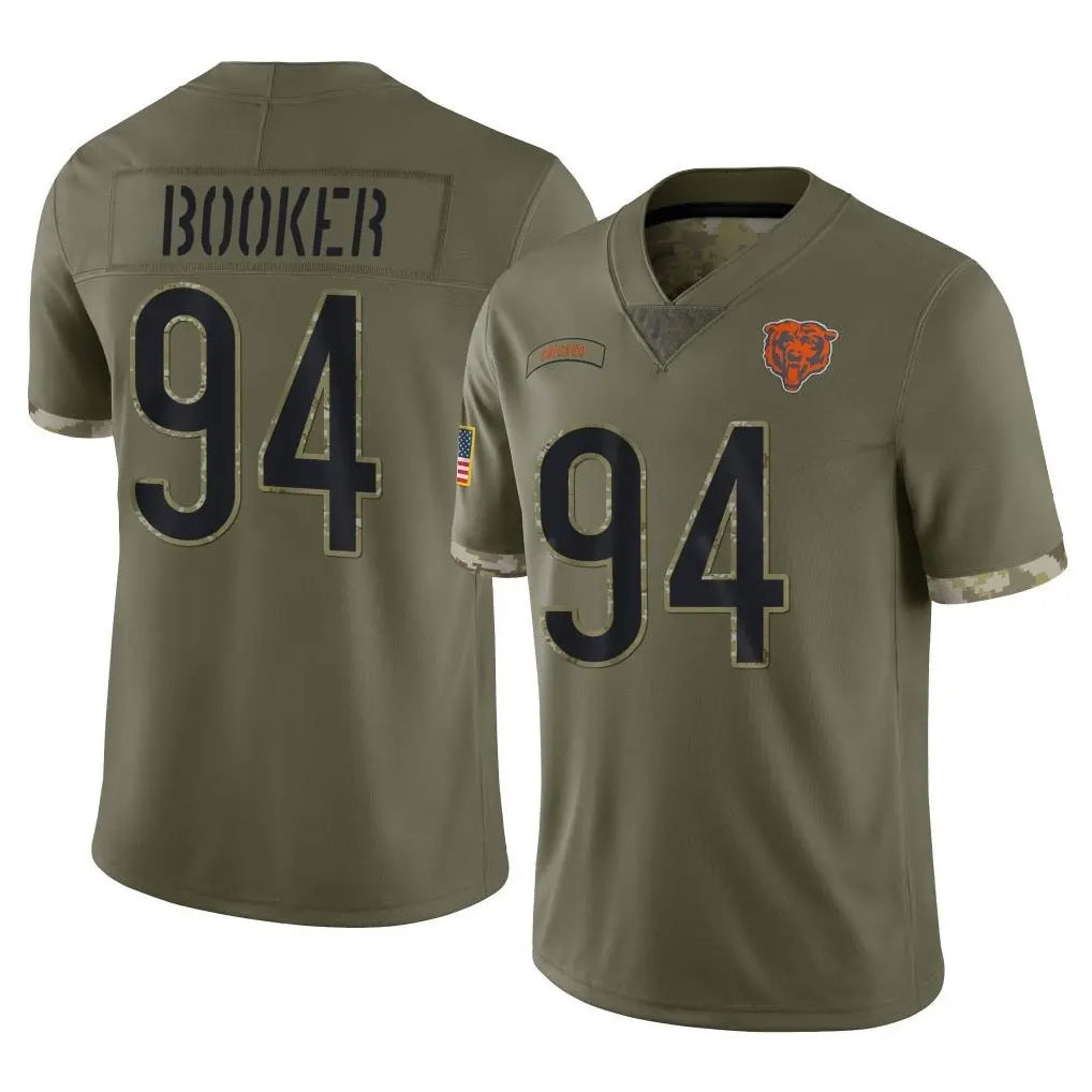C.Bears #94 Austin Booker Player Olive Salute to Service Limited Game Cooneas Stitched Jerseys