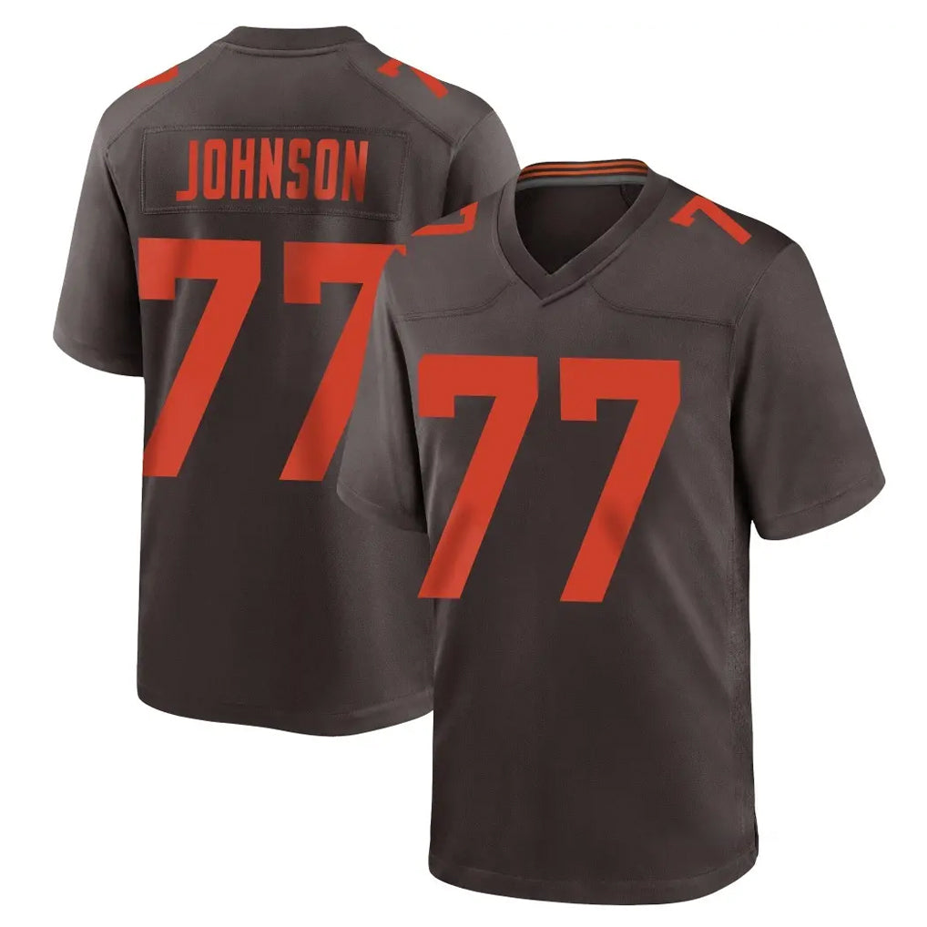 C.Browns #77 Zion Johnson Player Brown Alternate Home Game Cooneas Stitched Jerseys
