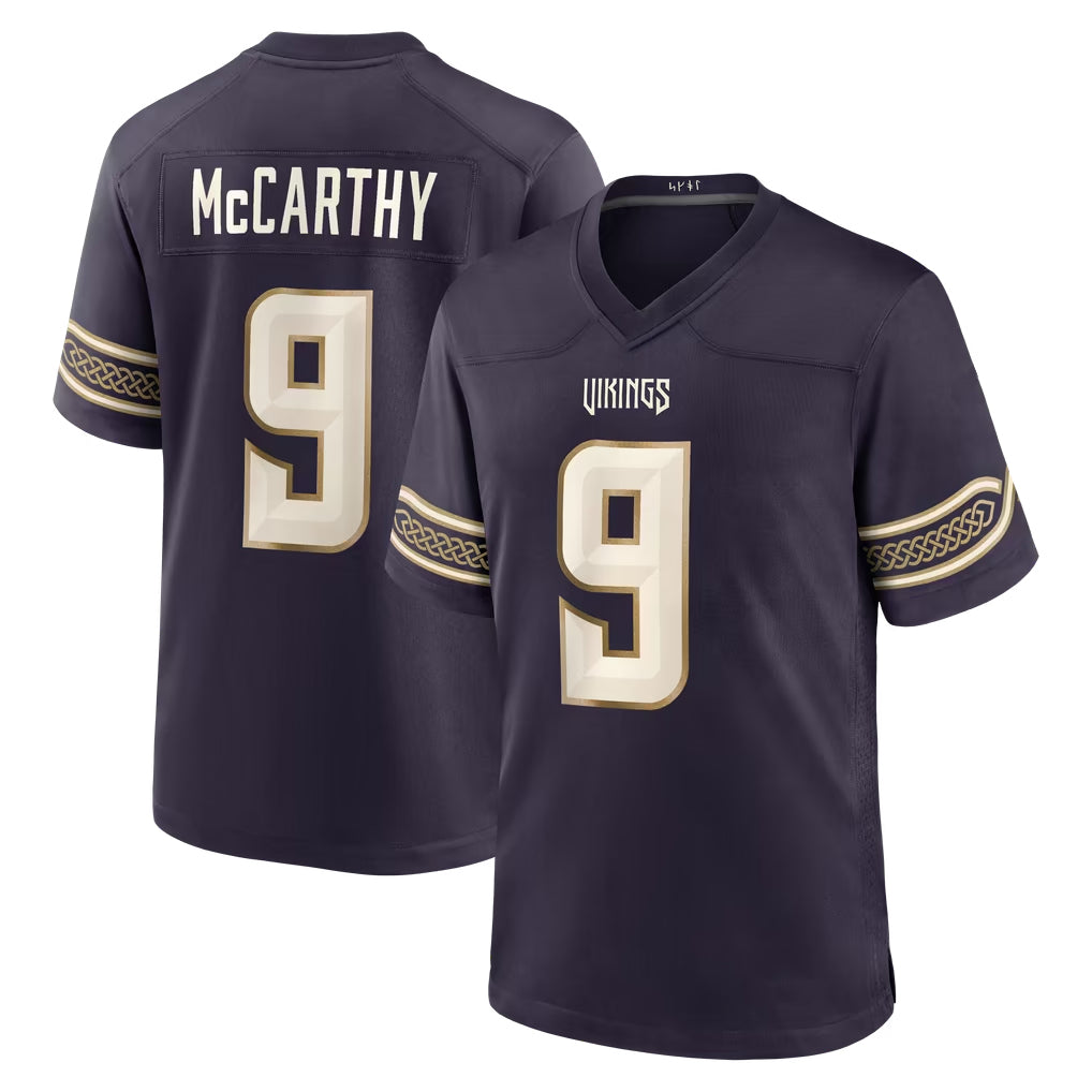 MN.Vikings #9 J.J. McCarthy Player Purple 2026 Rivalries Collection Home Game Cooneas Stitched Jerseys
