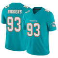 M.Dolphins #93 Zeek Biggers Player Aqua Limited Vapor F.U.S.E. Home Game Cooneas Stitched Jerseys