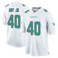 M.Dolphins #40 Willie Gay Jr. Player White Home Game Cooneas Stitched Jerseys