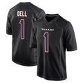 H.Texans #1 Tank Dell Player Black Fashion Home Game Cooneas Stitched Jerseys