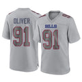 B.Bills #91 Ed Oliver Player Gray Home Game Cooneas Stitched Jerseys