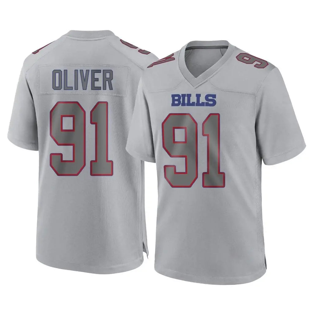 B.Bills #91 Ed Oliver Player Gray Home Game Cooneas Stitched Jerseys