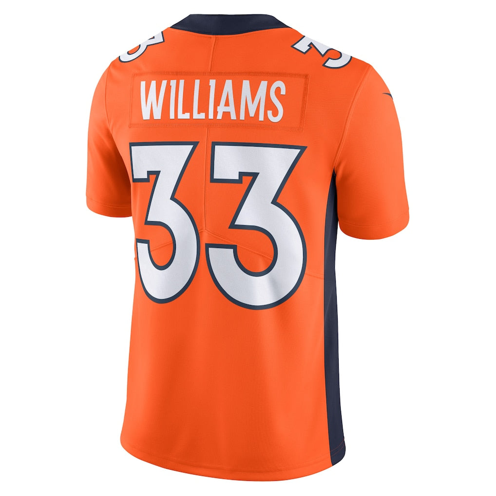 Cooneas D.Broncos #33 Javonte Williams Orange Vapor Untouchable Limited Jersey