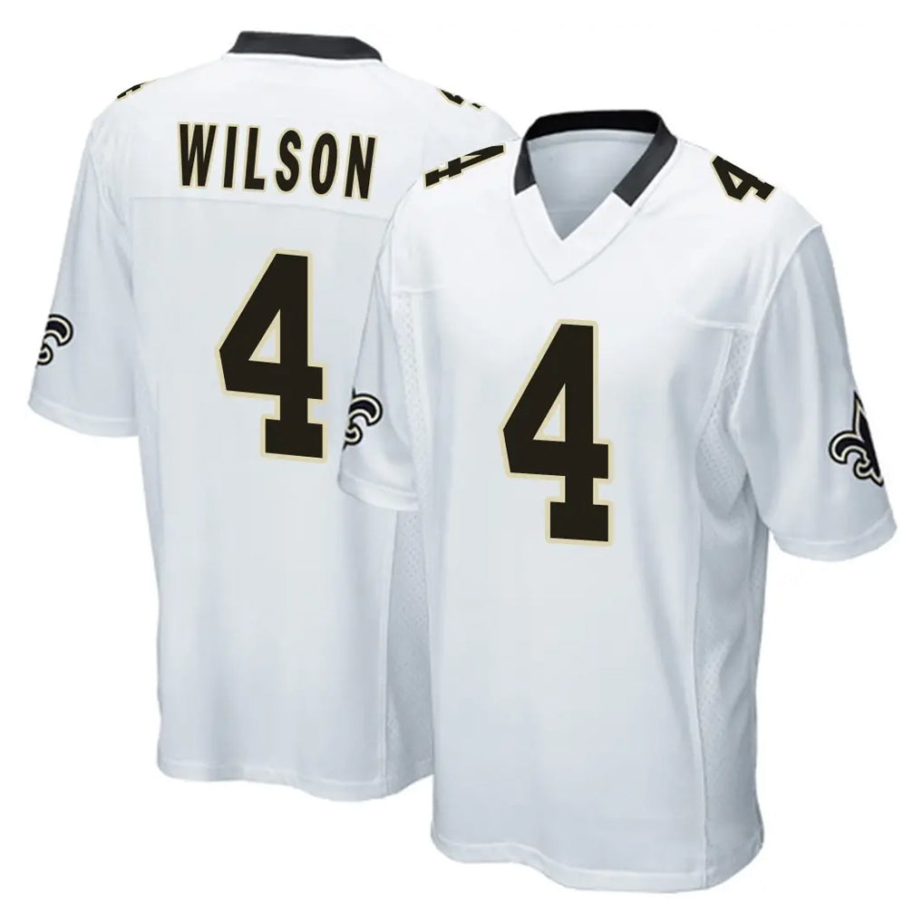 NO.Saints #4 Zach Wilson Player White Home Game Cooneas Stitched Jerseys