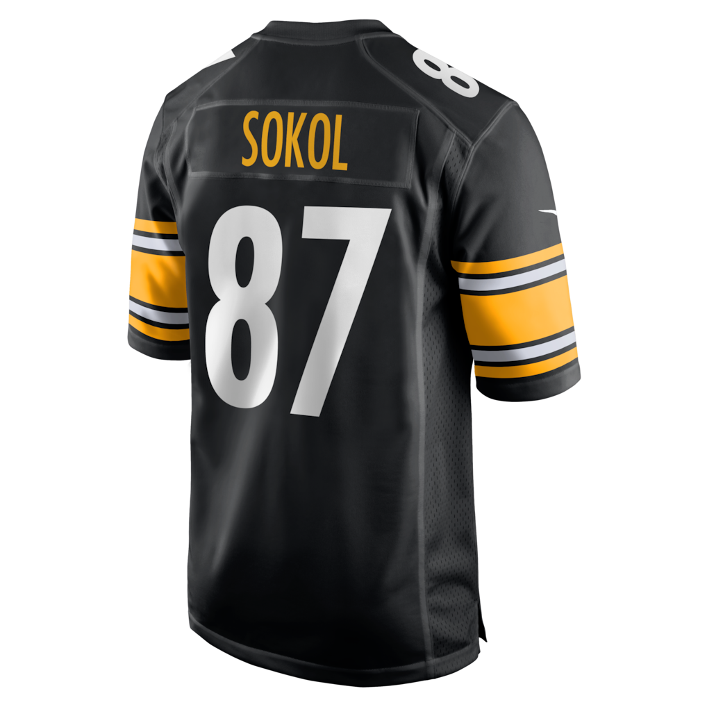 Cooneas P.Steelers #87 Matt Sokol Black Team Game Jersey