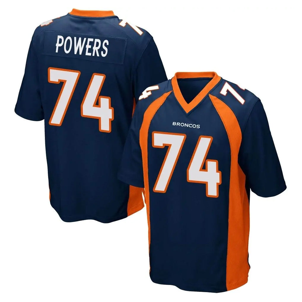 D.Broncos #74 Ben Powers Player Navy Game Cooneas Stitched Jerseys