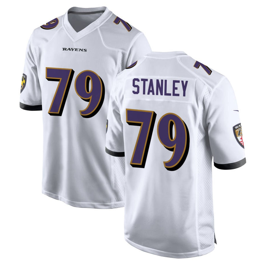B.Ravens #79 Ronnie Stanley Player White Home Game Cooneas Stitched Jerseys