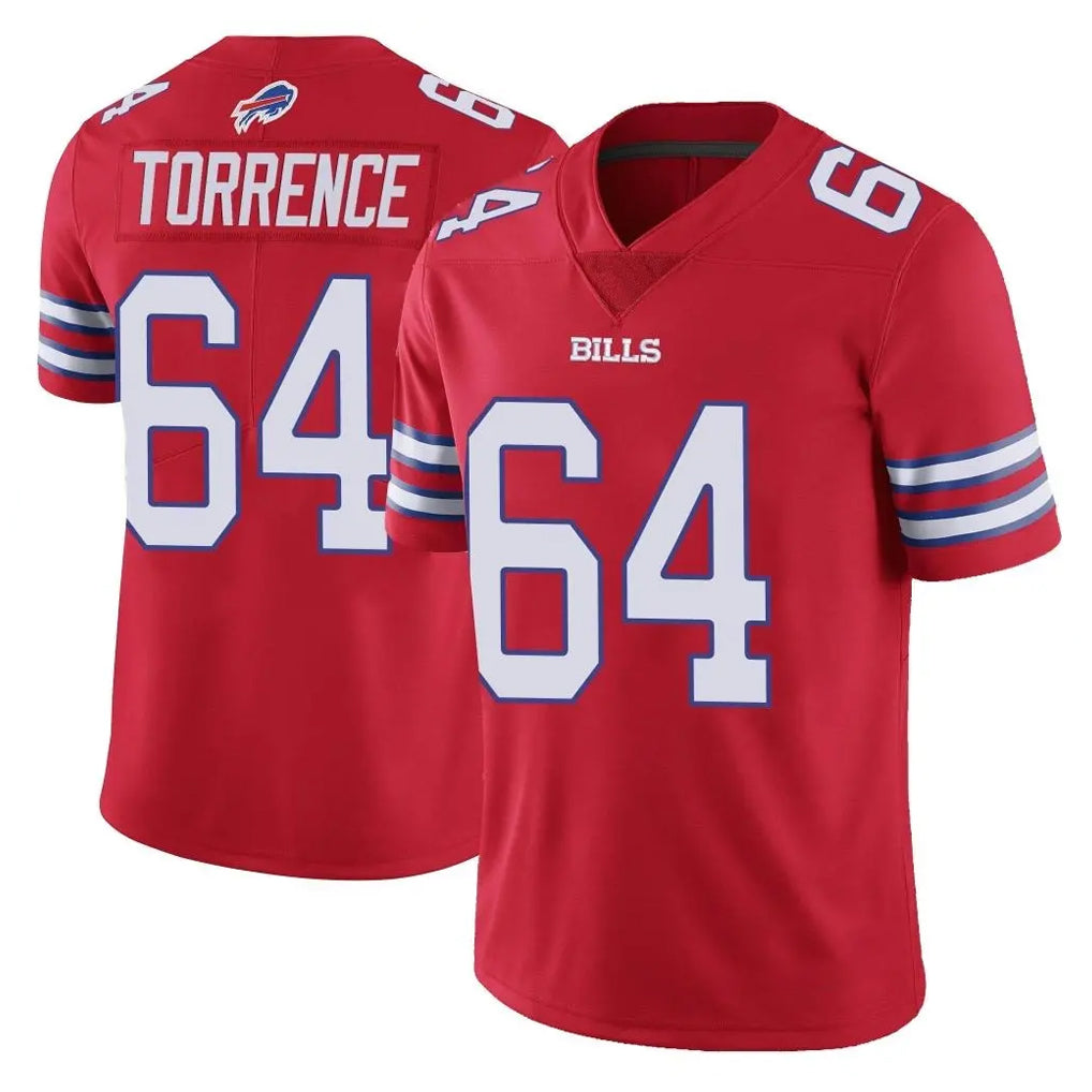 B.Bills #64 O'Cyrus Torrence Player Red Vapor Untouchable Limited Cooneas Stitched Jerseys