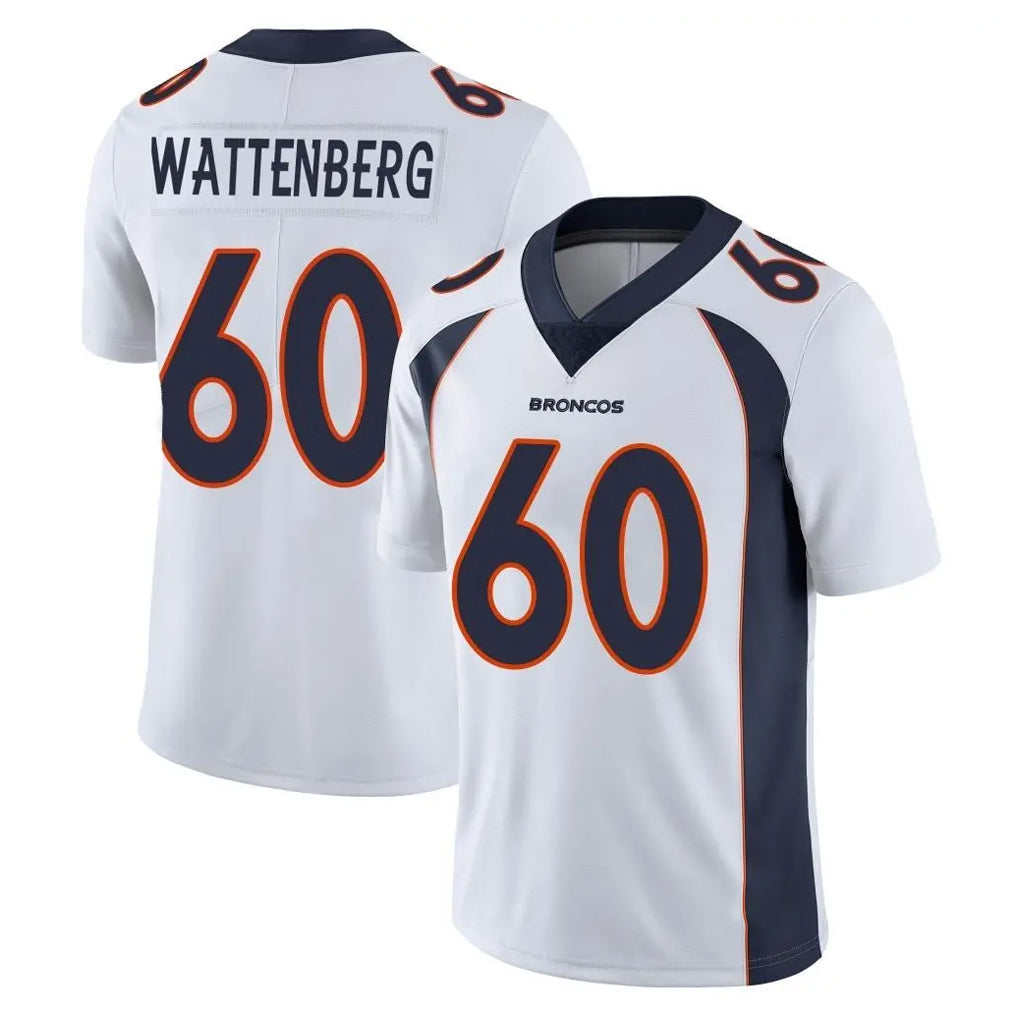 D.Broncos #60 Luke Wattenberg Player White Vapor Untouchable Limited Home Game Cooneas Stitched Jerseys