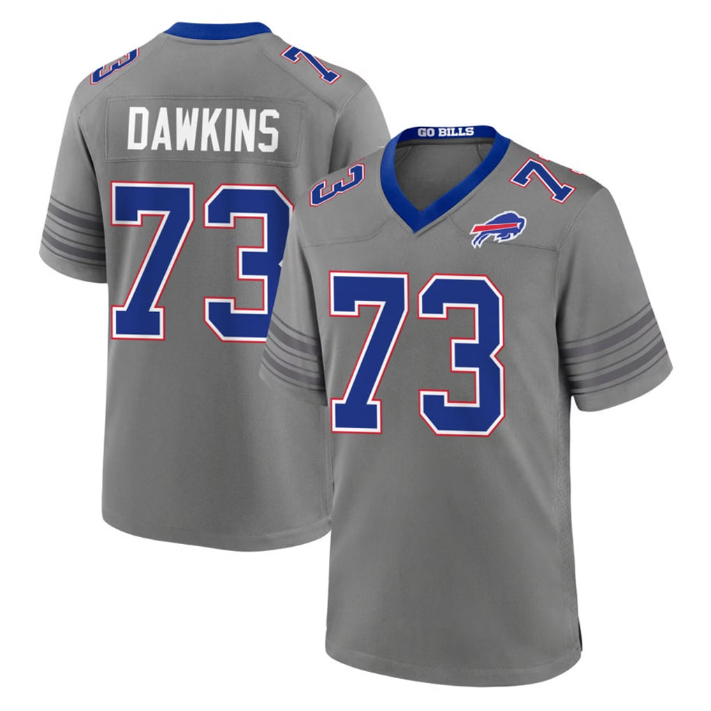 B.Bills #73 Dion Dawkins Player Gray Nickel City Home Game Cooneas Stitched Jerseys