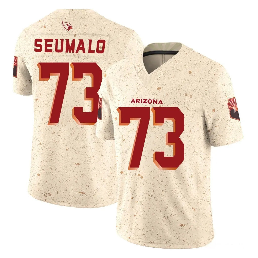 A.Cardinals #73 Isaac Seumalo Player Cream Rivalries Collection Vapor Limited Home Game Cooneas Stitched Jerseys