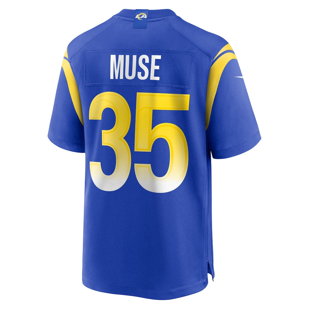 Cooneas LA.Rams #35 Nick Muse Royal Team Game Jersey