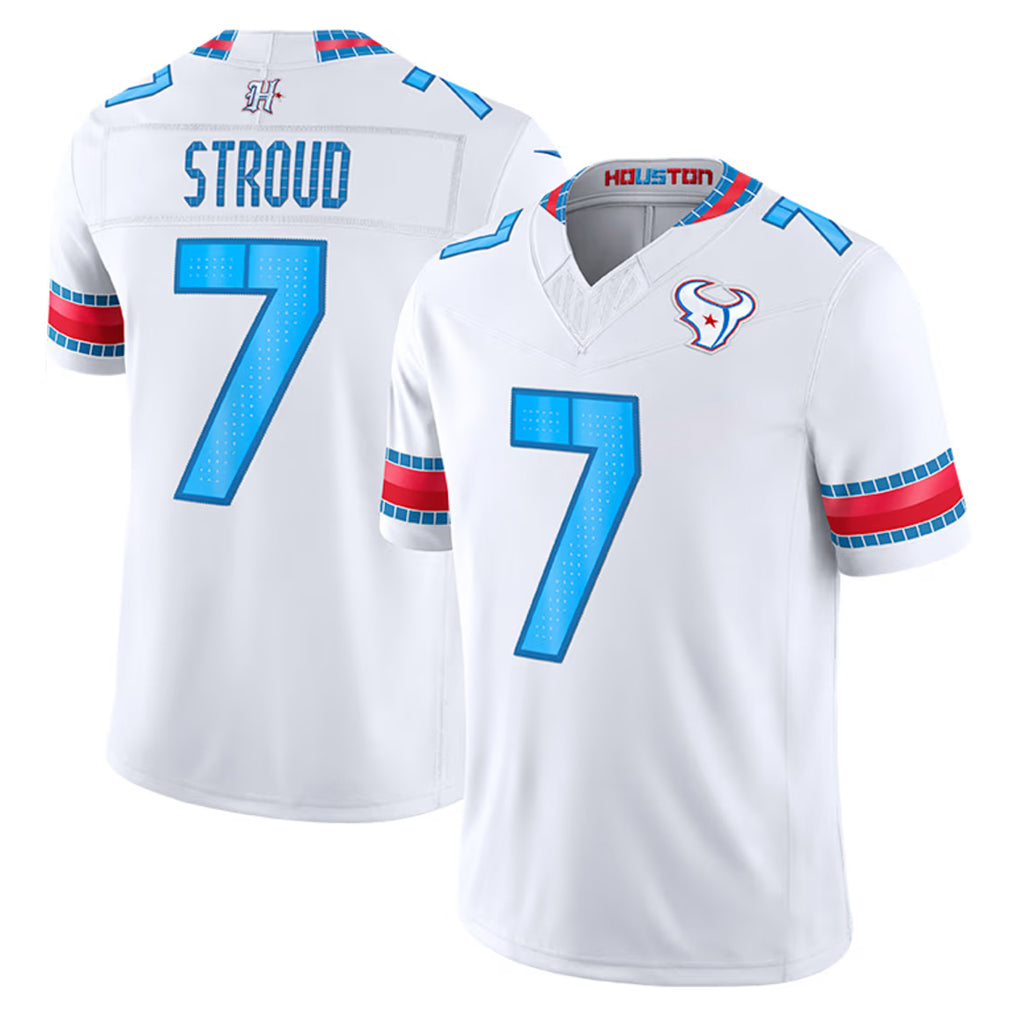 H.Texans #7 CJ Stroud Player Whtie 2026 Rivalries Vapor Limited Home Game Cooneas Stitched jerseys