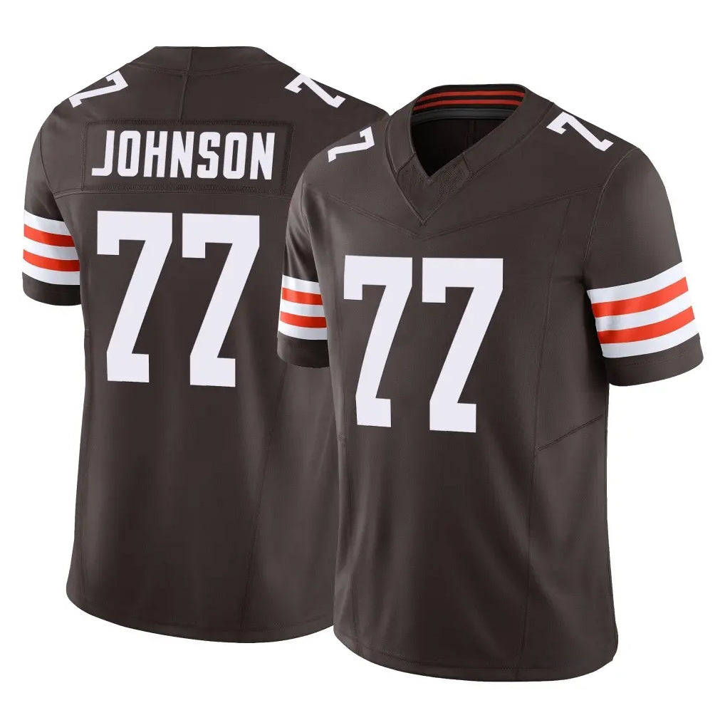 C.Browns #77 Zion Johnson Player Brown Vapor F.U.S.E. Limited Home Game Cooneas Stitched Jerseys