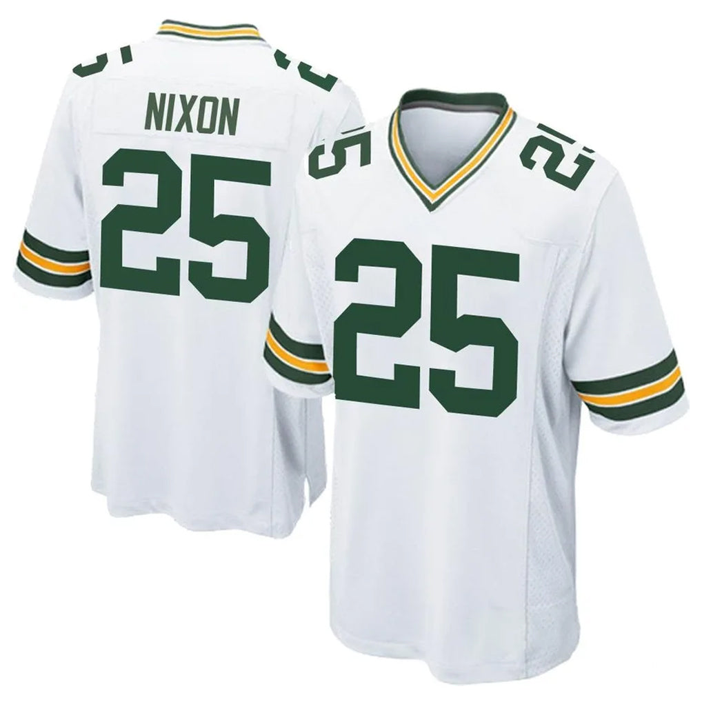 GB.Packers #25 Keisean Nixon Player White Home Game Cooneas Stitched Jerseys
