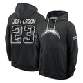 LA.Chargers #23 Tony Jefferson Player 2026 Black Logo Pullover Hoodies Limited Game Stitched Jerseys