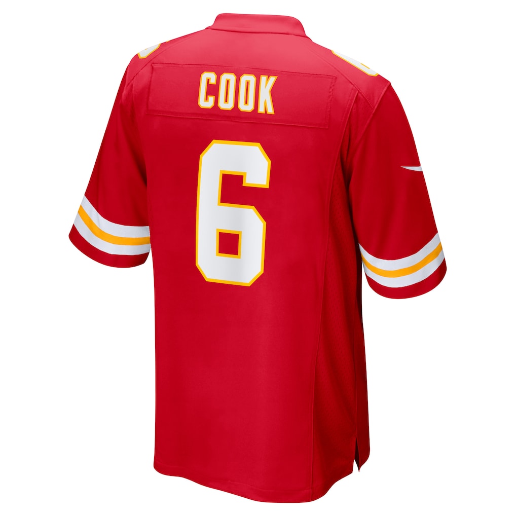 Cooneas KC.Chiefs #6 Bryan Cook Red Game Player Jersey