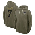 NO.Saints #7 Jonas Sanker Player Olive Salute to Service Pullover Hoodies Limited Cooneas Stitched Jerseys