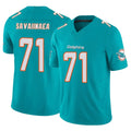 M.Dolphins #71 Jonah Savaiinaea Player Aqua Limited Vapor F.U.S.E. Home Game Cooneas Stitched Jerseys