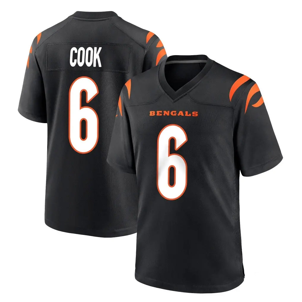 C.Bengals #6 Brian Cook Player Black Home Game Cooneas Stitched Jerseys
