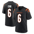 C.Bengals #6 Brian Cook Player Black Home Game Cooneas Stitched Jerseys