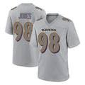 B.Ravens #98 Travis Jones Player Gray Color Rush Vapor Untouchable Game Cooneas Stitched Jerseys