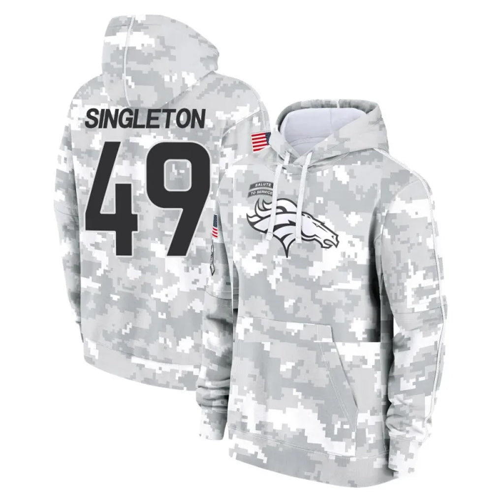 D.Broncos #49 Alex Singleton Player Arctic Camo Salute to Service Hoodies Limited Game Cooneas Stitched Jerseys