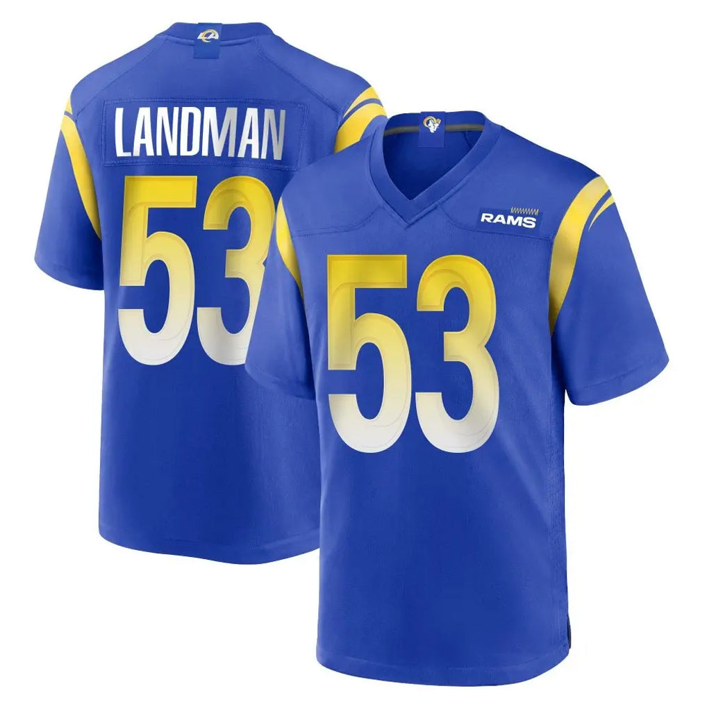 LA.Rams #53 Nate Landman Player Royal Home Game Cooneas Stitched Jerseys