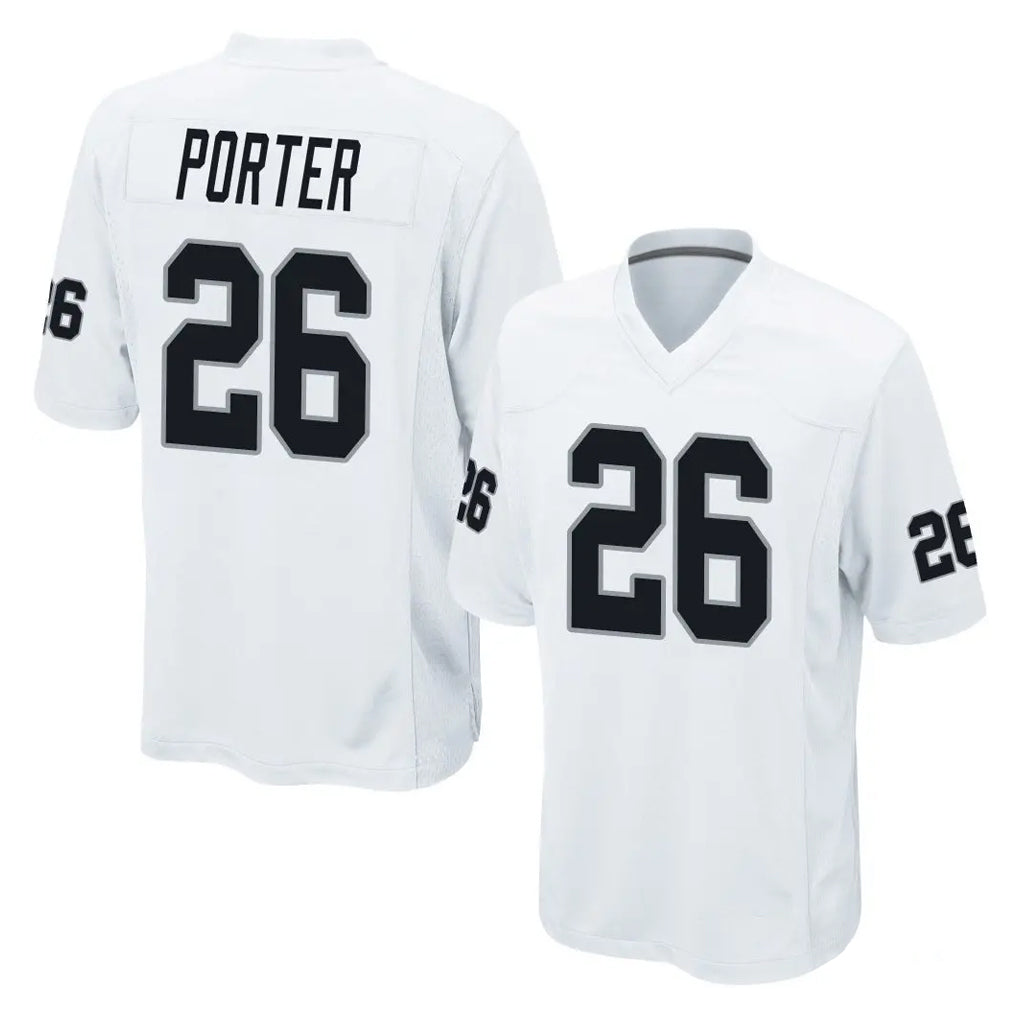 LV.Raiders #26 Darien Porter Player White Home Game Stitched Jerseys