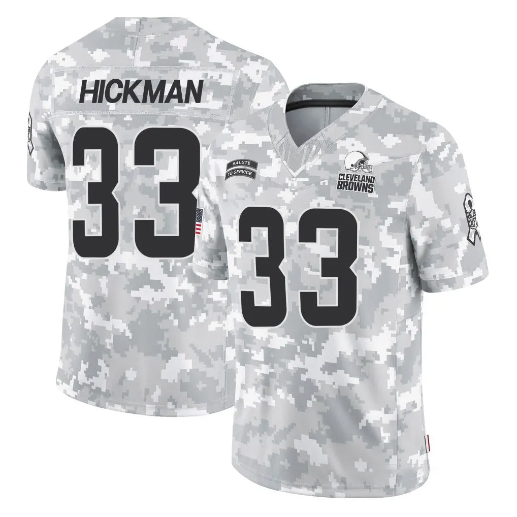 C.Browns #33 Ronnie Hickman Player Arctic Camo Salute to Service Limited Home Game Cooneas Stitched Jerseys