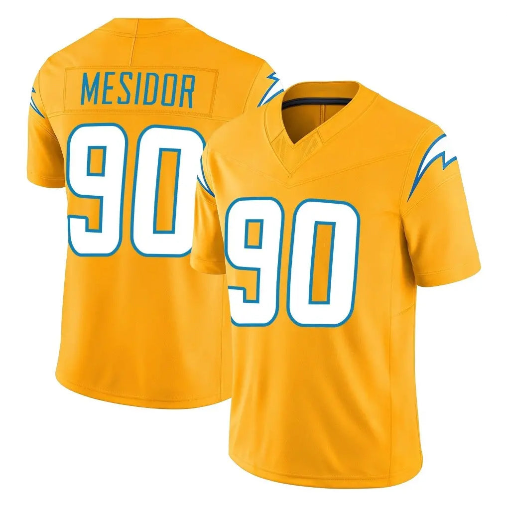 LA.Chargers #90 Akheem Mesidor Player Gold Limited Vapor F.U.S.E. Home Game Stitched Jerseys